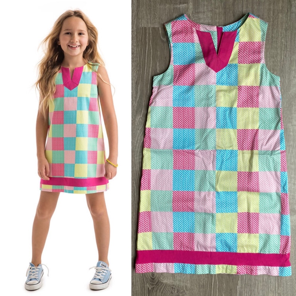 Vineyard Vines Pastel Whale Patchwork Shift Dress